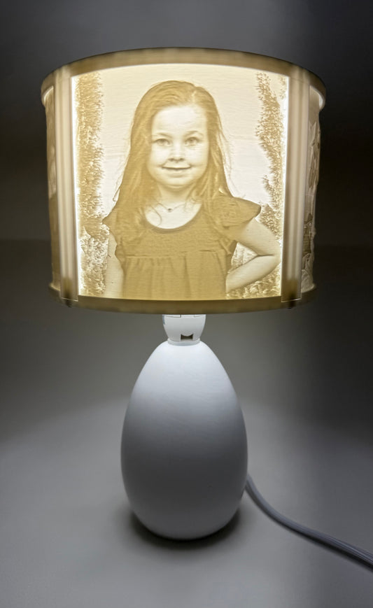 Personalized Photo Lamp - Round Photo Frame