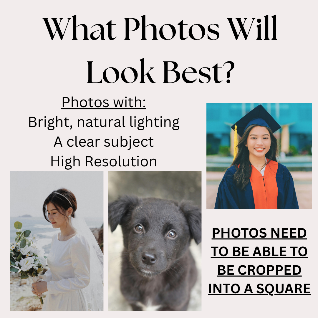 Set of 4 Replacement Photo Panels - For Round Lamp Frame